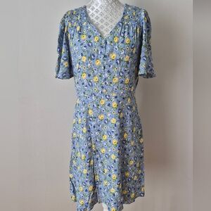 F&F Blue and Yellow Floral Midi Dress